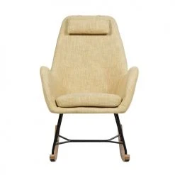 Beliani Fauteuils Chaise à Bascule Jaune -Fauteuils, poufs et repose-pieds Soldes chaise a bascule jaune 2