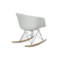 Meubles & Design Fauteuils Chaise à Bascule Scandinave Design Blanc -Fauteuils, poufs et repose-pieds Soldes chaise a bascule scandinave design blanc 3