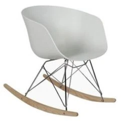 Meubles & Design Fauteuils Chaise à Bascule Scandinave Design Moutarde -Fauteuils, poufs et repose-pieds Soldes chaise a bascule scandinave design blanc 5