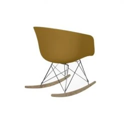 Meubles & Design Fauteuils Chaise à Bascule Scandinave Design Moutarde -Fauteuils, poufs et repose-pieds Soldes chaise a bascule scandinave design moutarde 4