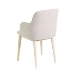 Zago Fauteuils Chaise Accoudoirs Tissu Beige Et Pieds Plaqué Chêne -Fauteuils, poufs et repose-pieds Soldes chaise accoudoirs tissu beige et pieds plaque chene 3