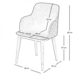 Zago Fauteuils Chaise Accoudoirs Tissu Beige Et Pieds Plaqué Chêne -Fauteuils, poufs et repose-pieds Soldes chaise accoudoirs tissu beige et pieds plaque chene 4