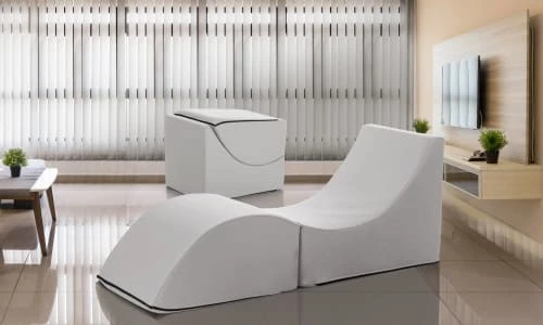 Talamo Italia Poufs Chaise Longue En éco-cuir Blanc 2 Talamo Italia Poufs Chaise Longue En éco-cuir Blanc – Image 2