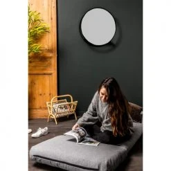 Drawer Fauteuils Chauffeuse Convertible 1 Place En Tissu Gris Nuage -Fauteuils, poufs et repose-pieds Soldes chauffeuse convertible 1 place en tissu gris nuage 4