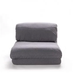 Drawer Fauteuils Chauffeuse Convertible 1 Place En Tissu Gris Nuage -Fauteuils, poufs et repose-pieds Soldes chauffeuse convertible 1 place en tissu gris nuage 5
