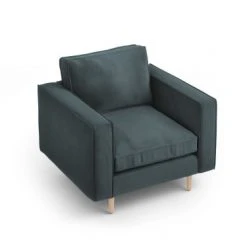 CXL By Christian Lacroix Fauteuils Fauteuil 1 Place En Tissu Structuré Bleu -Fauteuils, poufs et repose-pieds Soldes fauteuil 1 place en tissu structure bleu 4