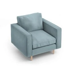 CXL By Christian Lacroix Fauteuils Fauteuil 1 Place En Tissu Structuré Bleu Clair -Fauteuils, poufs et repose-pieds Soldes fauteuil 1 place en tissu structure bleu clair 4