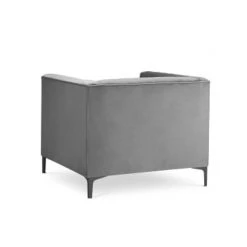 Micadoni Home Fauteuils Fauteuil 1 Place En Velours Gris Clair -Fauteuils, poufs et repose-pieds Soldes fauteuil 1 place en velours gris clair 4