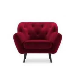 Micadoni Home Fauteuils Fauteuil 1 Place En Velours Rouge -Fauteuils, poufs et repose-pieds Soldes fauteuil 1 place en velours rouge 4