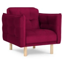 Micadoni Home Fauteuils Fauteuil 1 Place En Velours Rouge