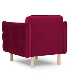 Micadoni Home Fauteuils Fauteuil 1 Place En Velours Rouge 8 Micadoni Home Fauteuils Fauteuil 1 Place En Velours Rouge -Fauteuils, poufs et repose-pieds Soldes fauteuil 1 place en velours rouge 7