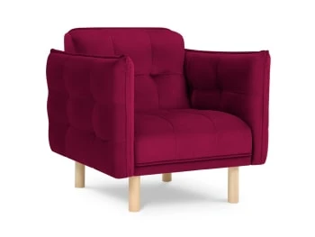 Micadoni Home Fauteuils Fauteuil 1 Place En Velours Rouge 5 Micadoni Home Fauteuils Fauteuil 1 Place En Velours Rouge – Image 5