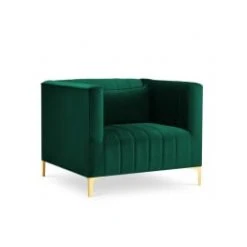 Micadoni Home Fauteuils Fauteuil 1 Place En Velours Beige -Fauteuils, poufs et repose-pieds Soldes fauteuil 1 place en velours vert bouteille
