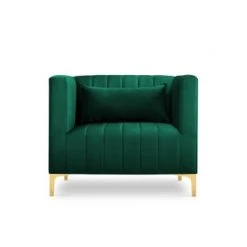 Micadoni Home Fauteuils Fauteuil 1 Place En Velours Vert Bouteille -Fauteuils, poufs et repose-pieds Soldes fauteuil 1 place en velours vert bouteille 5