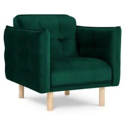 Micadoni Home Fauteuils Fauteuil 1 Place En Velours Vert Bouteille