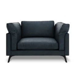 CXL By Christian Lacroix Fauteuils Fauteuil 1 Place XL En Cuir Cuir Bleu -Fauteuils, poufs et repose-pieds Soldes fauteuil 1 place xl en cuir cuir bleu 3