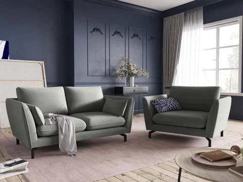 CXL By Christian Lacroix Fauteuils Fauteuil 1 Place XL En Velours Gris Clair 2 CXL By Christian Lacroix Fauteuils Fauteuil 1 Place XL En Velours Gris Clair – Image 2