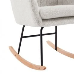 Baita Fauteuils Fauteuil à Bascule En Tissu 1 Place Blanc -Fauteuils, poufs et repose-pieds Soldes fauteuil a bascule en tissu 1 place blanc 3