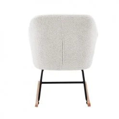 Baita Fauteuils Fauteuil à Bascule En Tissu 1 Place Blanc -Fauteuils, poufs et repose-pieds Soldes fauteuil a bascule en tissu 1 place blanc 4