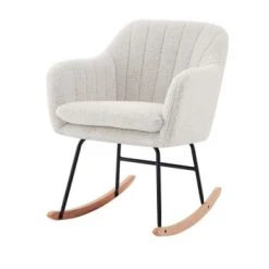 Baita Fauteuils Fauteuil à Bascule En Tissu 1 Place Noir -Fauteuils, poufs et repose-pieds Soldes fauteuil a bascule en tissu 1 place blanc 7
