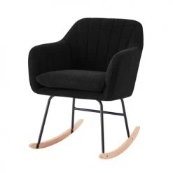 Baita Fauteuils Fauteuil à Bascule En Tissu 1 Place Noir