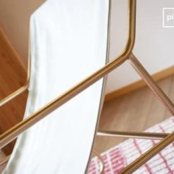 PIB Fauteuils Fauteuil à Bascule En Tissu Blanc -Fauteuils, poufs et repose-pieds Soldes fauteuil a bascule en tissu blanc 4