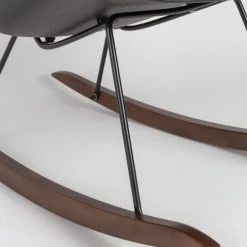 BOITE A DESIGN Fauteuils Fauteuil à Bascule En Tissu Gris Foncé -Fauteuils, poufs et repose-pieds Soldes fauteuil a bascule en tissu gris fonce 2