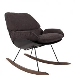 BOITE A DESIGN Fauteuils Fauteuil à Bascule En Tissu Gris Foncé