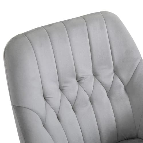 Homcom Fauteuils Fauteuil à Bascule Grand Confort Velours Gris Clair 4 Homcom Fauteuils Fauteuil à Bascule Grand Confort Velours Gris Clair – Image 4