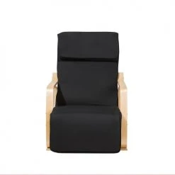 Beliani Fauteuils Fauteuil à Bascule Noir -Fauteuils, poufs et repose-pieds Soldes fauteuil a bascule noir 2