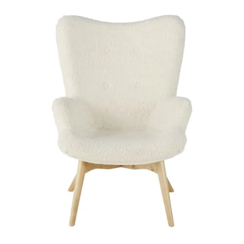 Maisons Du Monde Fauteuils Fauteuil à Bouclettes Blanches 2 Maisons Du Monde Fauteuils Fauteuil à Bouclettes Blanches – Image 2