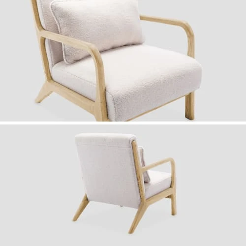 Alice's Garden Fauteuils Fauteuil à Bouclettes Blanches En Bois Et Tissu 6 Alice's Garden Fauteuils Fauteuil à Bouclettes Blanches En Bois Et Tissu – Image 6