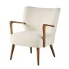 Maisons Du Monde Fauteuils Fauteuil à Bouclettes Blanches Et Bouleau Massif