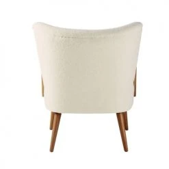 Maisons Du Monde Fauteuils Fauteuil à Bouclettes Blanches Et Bouleau Massif -Fauteuils, poufs et repose-pieds Soldes fauteuil a bouclettes blanches et bouleau massif 1000 0 9 210052 3