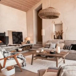 Maisons Du Monde Fauteuils Fauteuil à Bouclettes Blanches Et Frêne Massif -Fauteuils, poufs et repose-pieds Soldes fauteuil a bouclettes blanches et frene massif 1000 12 28 210030 5