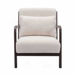 Alice's Garden Fauteuils Fauteuil à Bouclettes , Pieds Bois D'hévéa Teinté Wengé -Fauteuils, poufs et repose-pieds Soldes fauteuil a bouclettes pieds bois d hevea teinte wenge 3