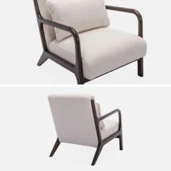 Alice's Garden Fauteuils Fauteuil à Bouclettes , Pieds Bois D'hévéa Teinté Wengé -Fauteuils, poufs et repose-pieds Soldes fauteuil a bouclettes pieds bois d hevea teinte wenge 4