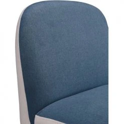 ATHM DESIGN Fauteuils Fauteuil Assise Polyester Bleu Pieds Bois -Fauteuils, poufs et repose-pieds Soldes fauteuil assise polyester bleu pieds bois 4
