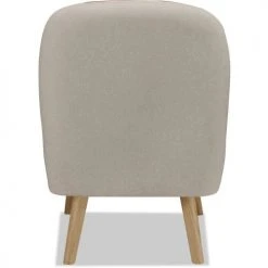 ATHM DESIGN Fauteuils Fauteuil Assise Polyester Bleu Pieds Bois -Fauteuils, poufs et repose-pieds Soldes fauteuil assise polyester bleu pieds bois 5