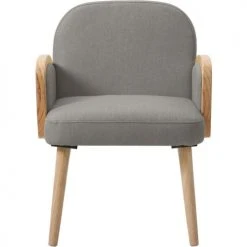 ATHM DESIGN Fauteuils Fauteuil Assise Polyester Gris Pieds Bois 8 ATHM DESIGN Fauteuils Fauteuil Assise Polyester Gris Pieds Bois -Fauteuils, poufs et repose-pieds Soldes fauteuil assise polyester gris pieds bois 2