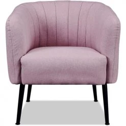 ATHM DESIGN Fauteuils Fauteuil Assise Polyester Rose Pieds Métal 8 ATHM DESIGN Fauteuils Fauteuil Assise Polyester Rose Pieds Métal -Fauteuils, poufs et repose-pieds Soldes fauteuil assise polyester rose pieds metal 2
