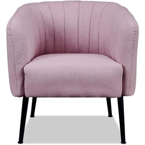 ATHM DESIGN Fauteuils Fauteuil Assise Polyester Rose Pieds Métal 3 ATHM DESIGN Fauteuils Fauteuil Assise Polyester Rose Pieds Métal – Image 3