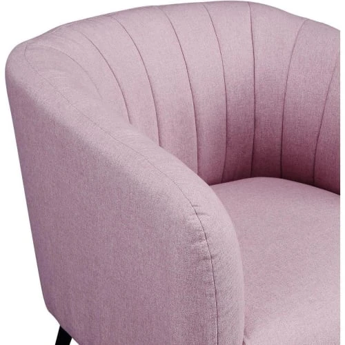 ATHM DESIGN Fauteuils Fauteuil Assise Polyester Rose Pieds Métal 4 ATHM DESIGN Fauteuils Fauteuil Assise Polyester Rose Pieds Métal – Image 4