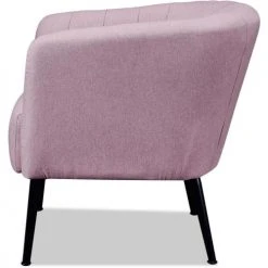 ATHM DESIGN Fauteuils Fauteuil Assise Polyester Rose Pieds Métal 10 ATHM DESIGN Fauteuils Fauteuil Assise Polyester Rose Pieds Métal -Fauteuils, poufs et repose-pieds Soldes fauteuil assise polyester rose pieds metal 4
