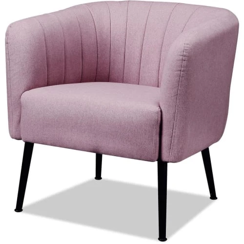 ATHM DESIGN Fauteuils Fauteuil Assise Polyester Rose Pieds Métal 1 ATHM DESIGN Fauteuils Fauteuil Assise Polyester Rose Pieds Métal