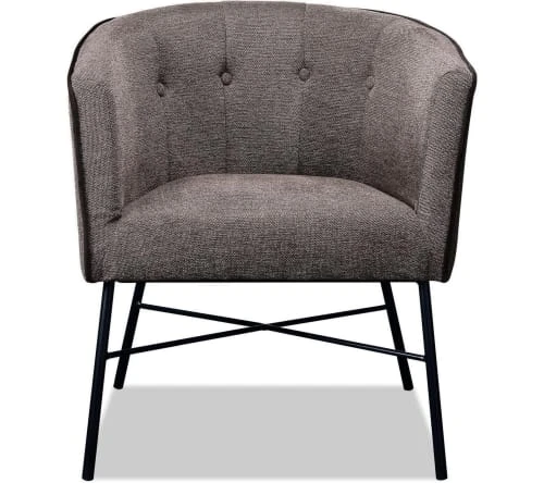 ATHM DESIGN Fauteuils Fauteuil Assise Tissu Marron Pieds Métal 2 ATHM DESIGN Fauteuils Fauteuil Assise Tissu Marron Pieds Métal – Image 2