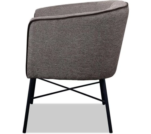 ATHM DESIGN Fauteuils Fauteuil Assise Tissu Marron Pieds Métal 3 ATHM DESIGN Fauteuils Fauteuil Assise Tissu Marron Pieds Métal – Image 3