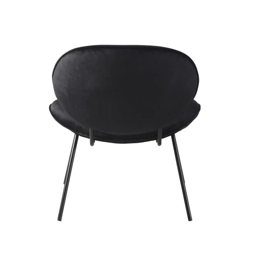 Maisons Du Monde Fauteuils Fauteuil Bas En Velours Noir 3 Maisons Du Monde Fauteuils Fauteuil Bas En Velours Noir – Image 3