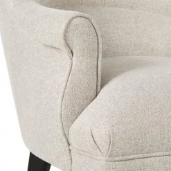 Maisons Du Monde Fauteuils Fauteuil Beige Et Pieds En Bouleau Noir -Fauteuils, poufs et repose-pieds Soldes fauteuil beige et pieds en bouleau noir 1000 15 23 215150 4