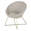 Maisons Du Monde Fauteuils Fauteuil Beige Et Pieds En Métal Doré